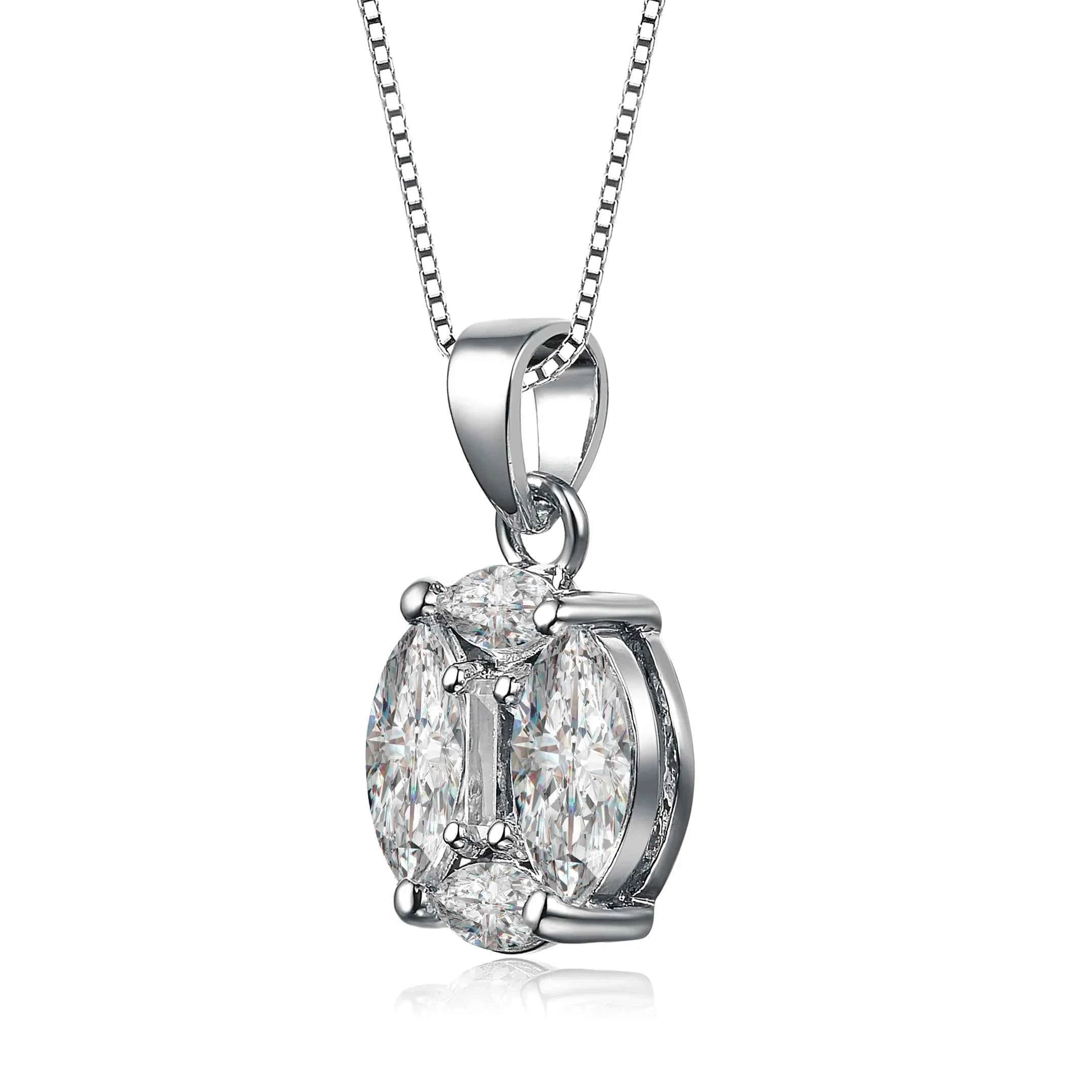 TD Collette Z Sterling Silver Cubic Zirconia Glitzy Necklace Huge Fashion Pendants & Charms
