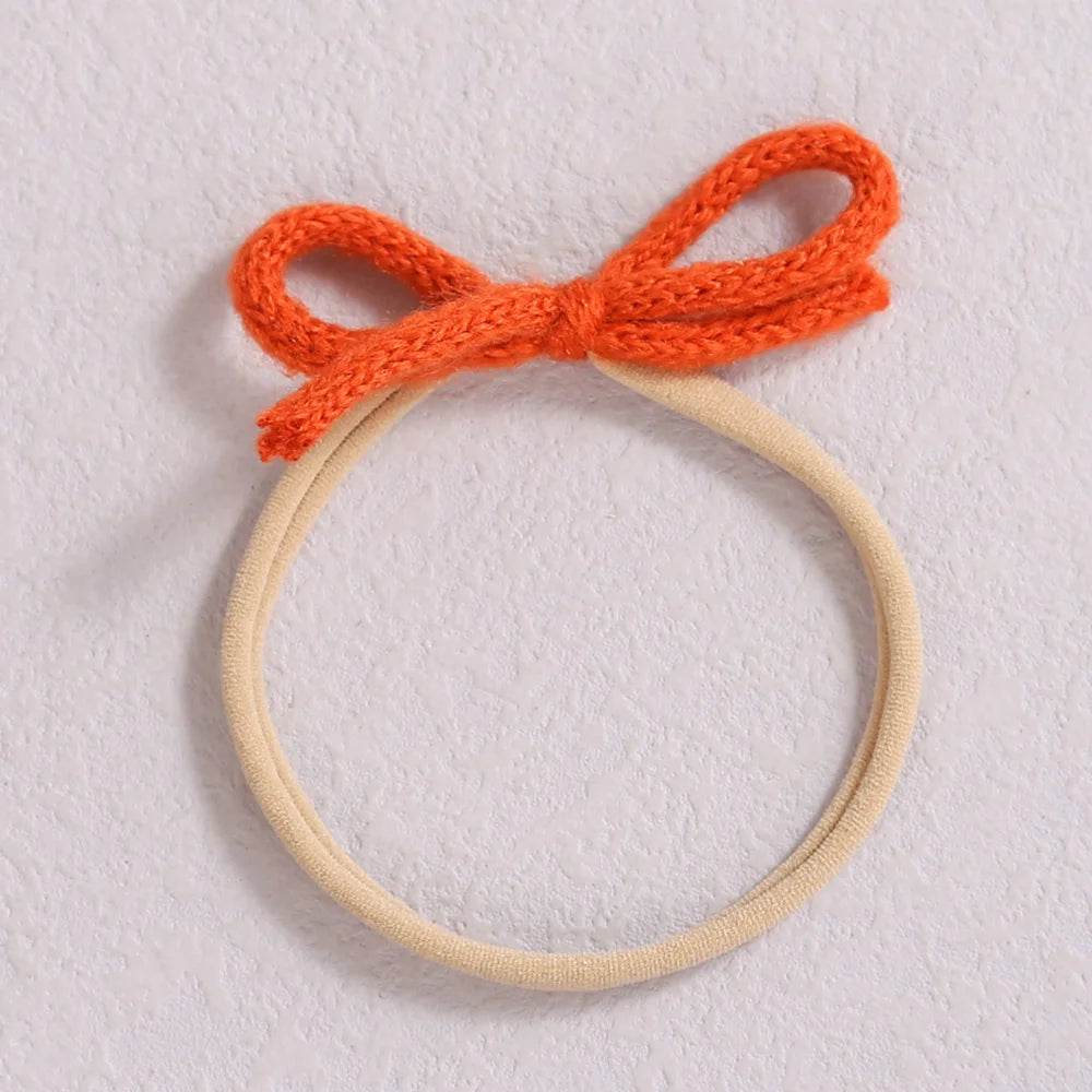 1pcs Wool Bow Elastic Baby Headband for Newborn Girls Hairbands Bowknot Infant Classical Headwear Turban Baby Hair Accessories