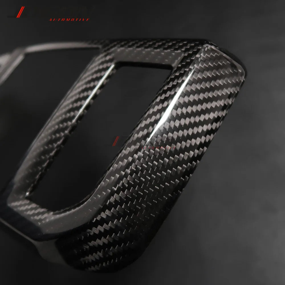 Car Accessories Real Carbon Fiber Style Plated Armrest Box Rear Air Vent Frame Trim Cover for Ford F150 F-150 Raptor 2015-2020