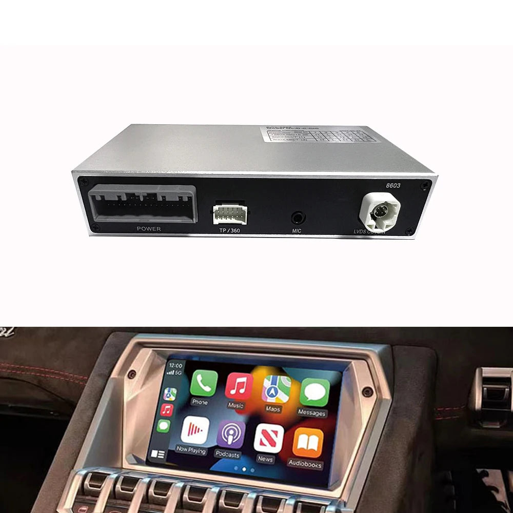 Dckloer 7\" Wireless CarPlay Android Auto Screen for Lamborghini Aventador 2012-2019 Dashboard Central Control with Dual System