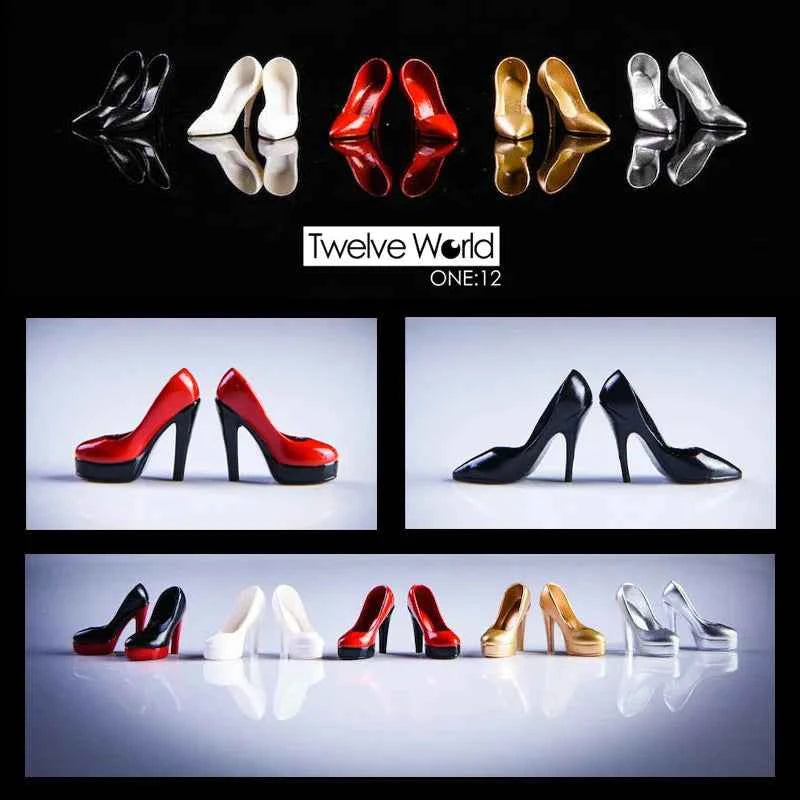 Tbleague 1/12 Scale TW09/TW10 High Heels Female Hollow Shoes for 6" Phicen Female Action Figure Body TWTOYS