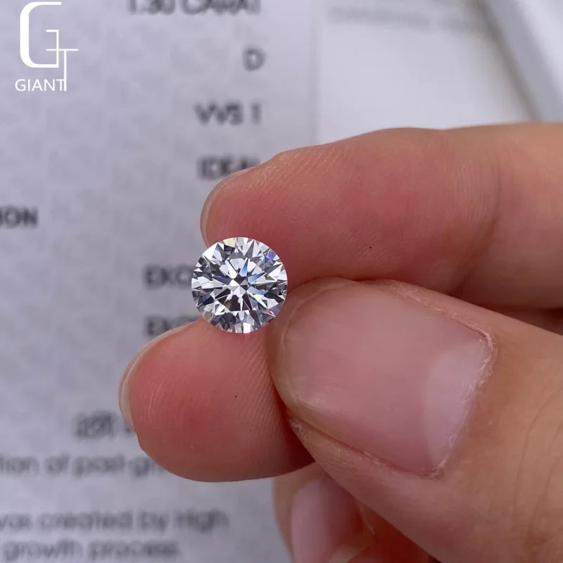 Ready to Ship Wholesale White Loose CVD Diamond Round Brilliant Cut 1.3CT VVS1 IGI Certificate Lab Grown Diamond