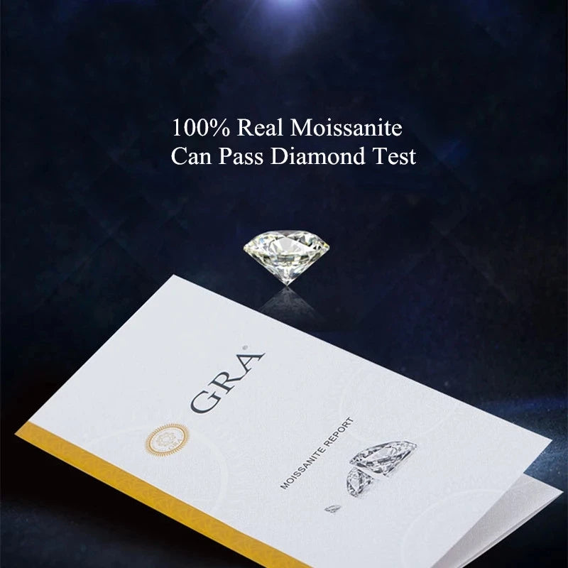 Silver 925 Original 3-5 Carat Excellent Cut Diamond Test Pink Moissanite Engagement Ring for Teen Girls Gift Gemstone Jewelry