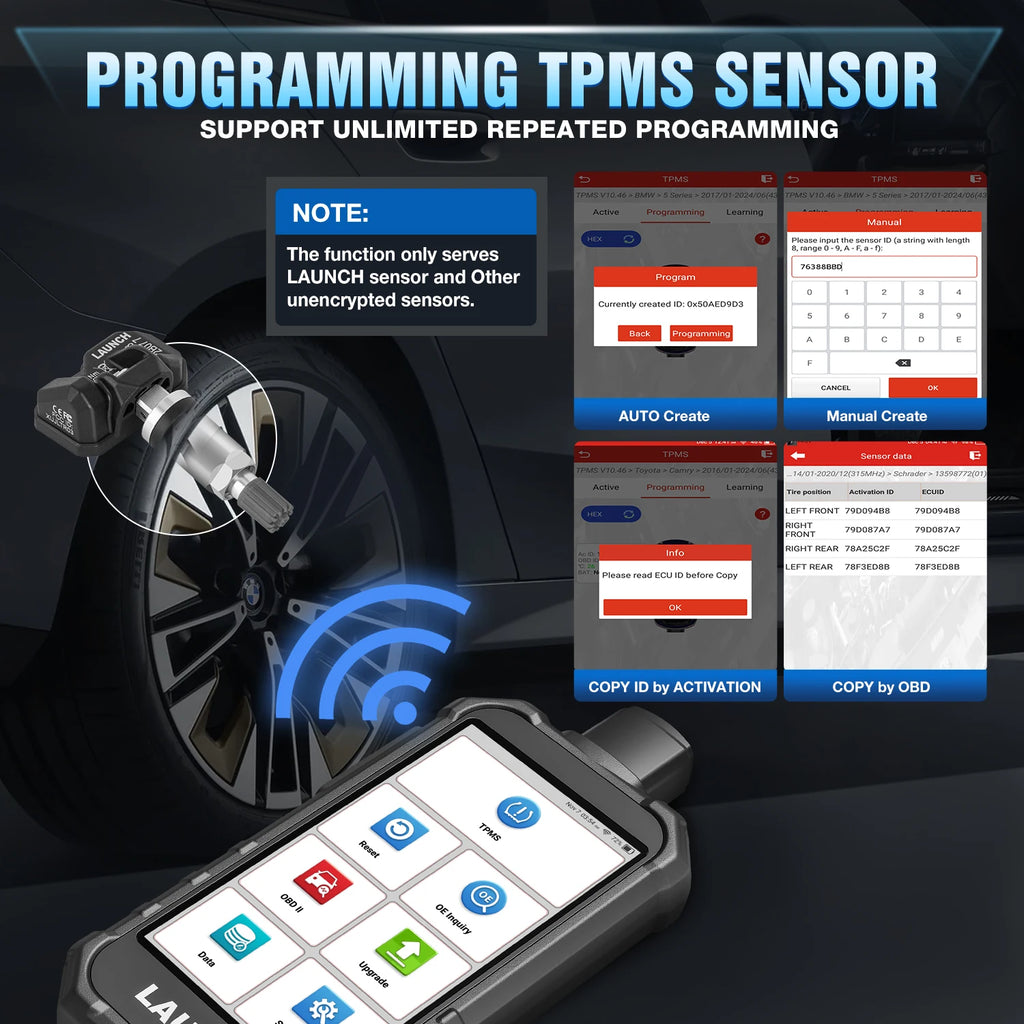 USA EU Warehouse 2026 CRT5011 V2 Creader TPMS Tire Pressure Monitoring Sensor Upgrade Version of CRT5011E