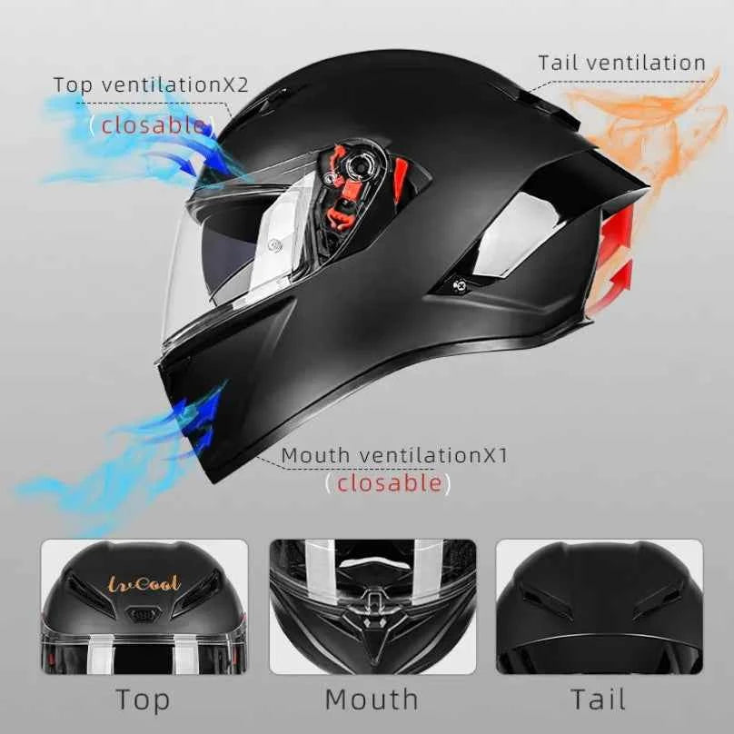 Cheaper Dual Visor Helmet Motorcycle Four Seasons Universal Safety Full Face ABS Crash  DOT Certified  Motocross Helmet