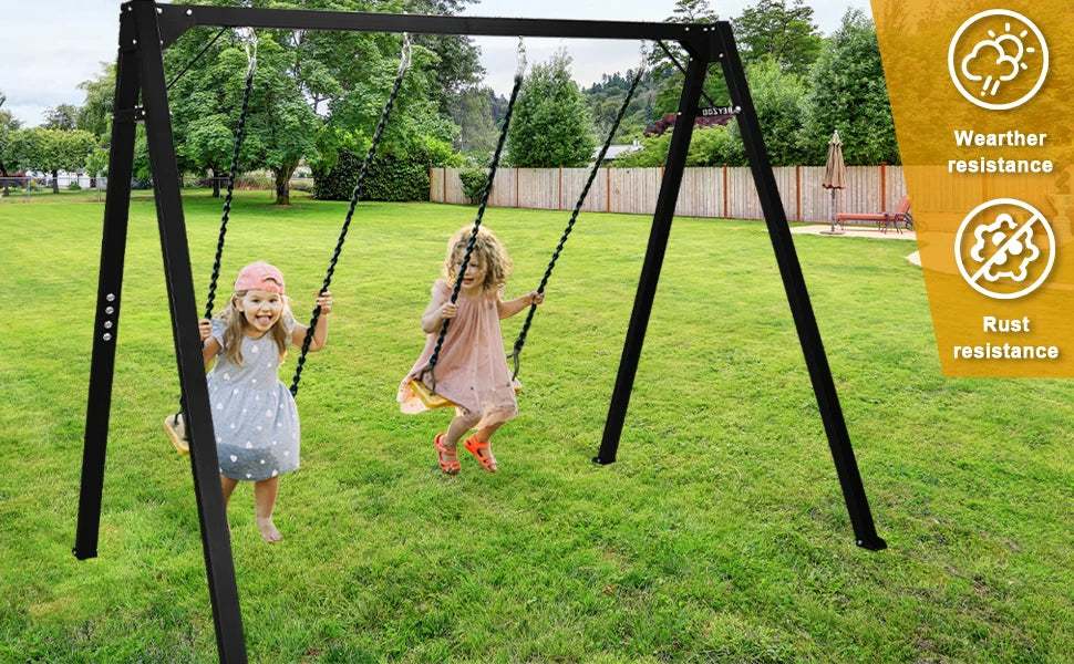Zoshine Sturdy Load-Bearing Multifunctional Metal Swing Set | Ideal for Courtyard, Terrace & Outdoor Leisure