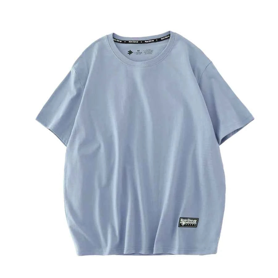 WAVLATII Women New Cotton T shirts Female 210 GSM Purple Solid Fashion Casual Oversized Short Sleeve Tees Tops for Summer WT2470