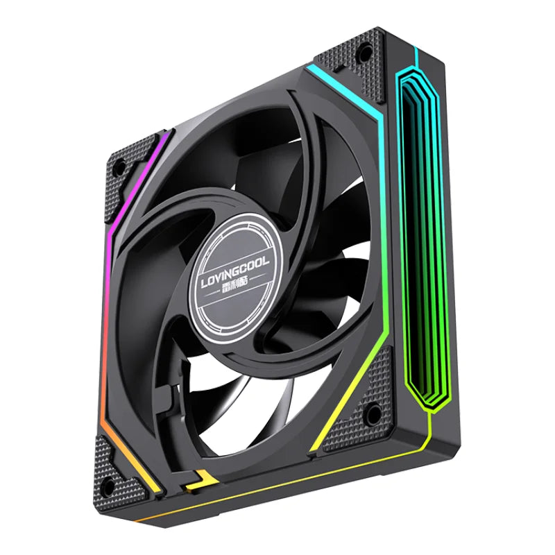 Lovingcool Newest Design Colorful LED Computer Case Fan PWM 120mm Ventiladores PC ARGB Fan 5V 3PIN 4PIN Plastic RGB 40000 Hrs