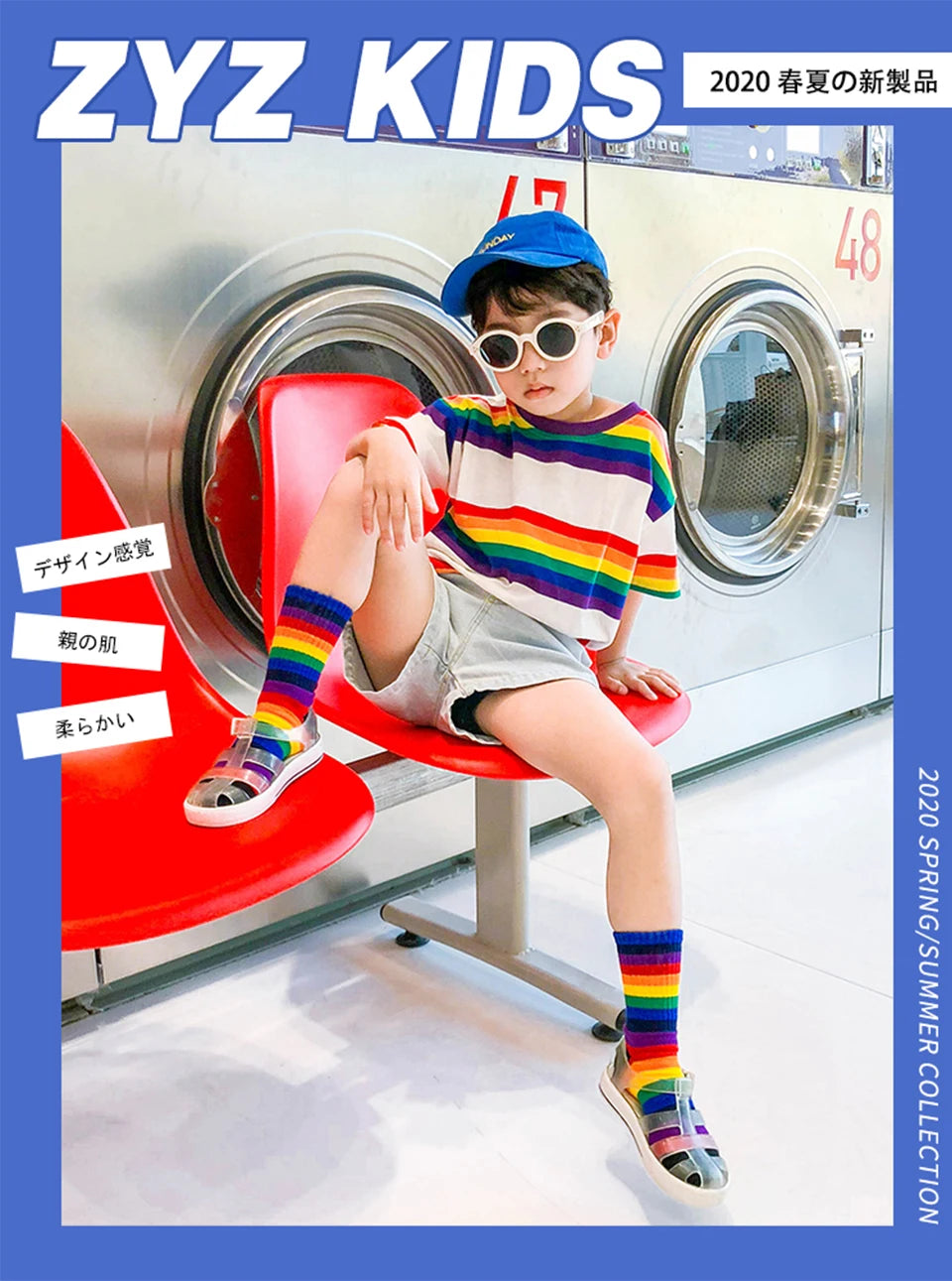 Kids Knee High Rainbow Socks Spring Summer Toddler Child Girls Boys Cotton White School Socks Stripe Long Sock Baby Accessories