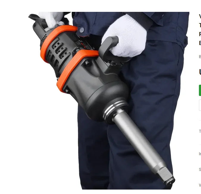 VEVOR 1 Inch Air Impact Wrench, up to 5175 Ft-lbs Beast Reverse Torque Output Pneumatic Impact Gun W/ 8 Inch Extended Anvil