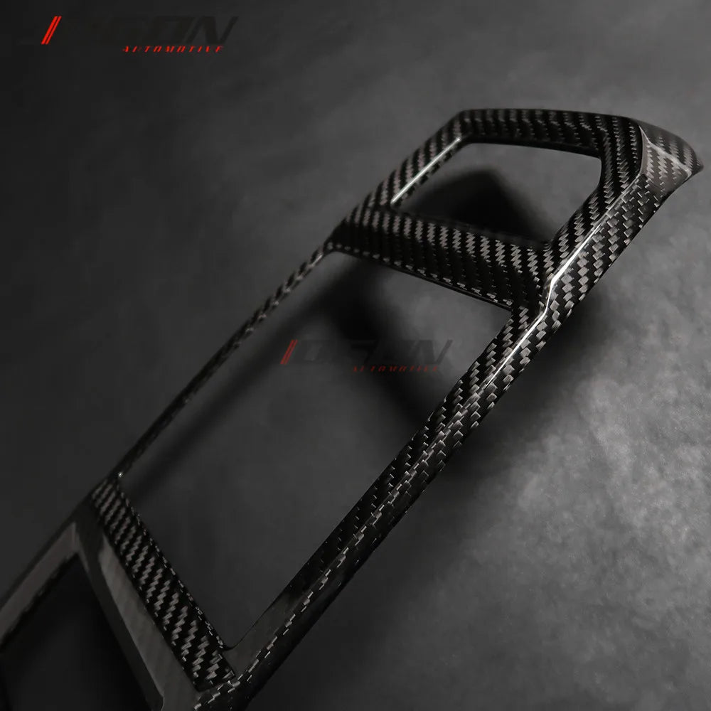 Car Accessories Real Carbon Fiber Style Plated Armrest Box Rear Air Vent Frame Trim Cover for Ford F150 F-150 Raptor 2015-2020