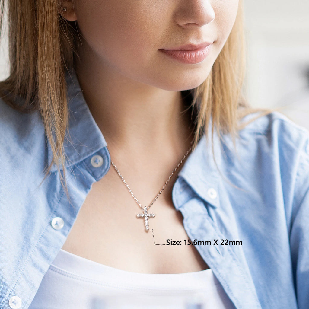 Free Ship Christian Religious Jewelry S925 Silver Women Men Jesus 14K Gold Plated CZ Diamond Cross Luxury Pendant Necklace