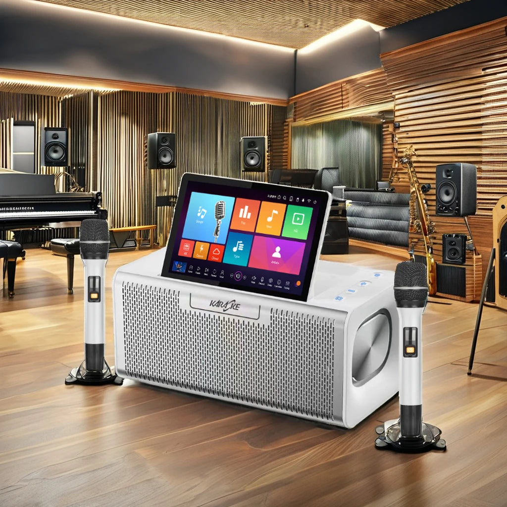 2025 Professional Android All-in-One Home Theater Player Touch Screen Karaoke System with Sound & Song Jukebox for Indoor Use