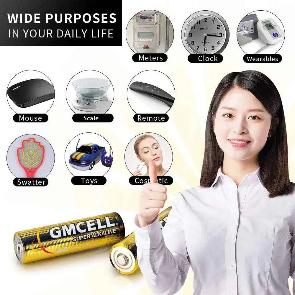 GMCELL 30 Pack AA LR6 AAA LR03 1.5 Volt High-Performance Alkaline Batteries 5 Year Shelf Life for Home Appliances and Toys