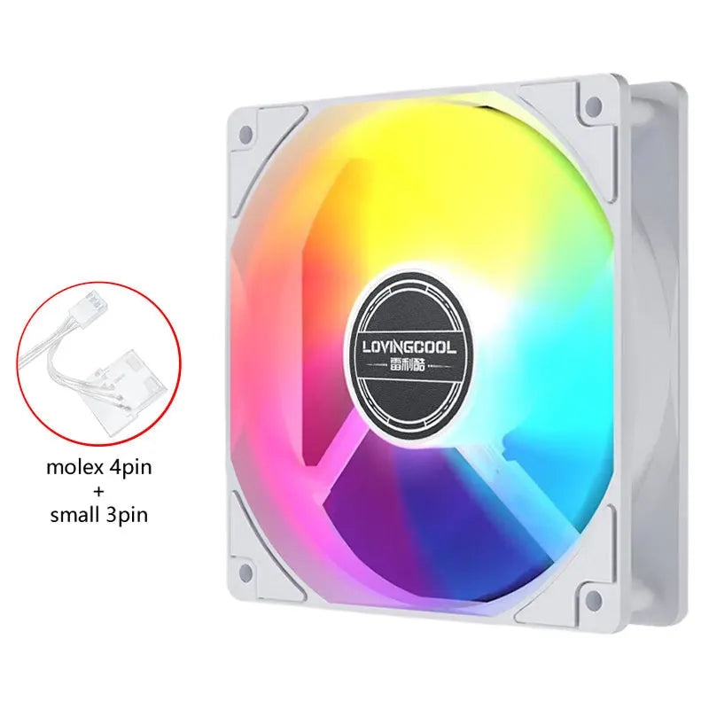 Lovingcool Computer PC Case Fan 12cm PC Luminous Led Cooling RGB Silent LED Plastic Cooling Fan for Computer Case