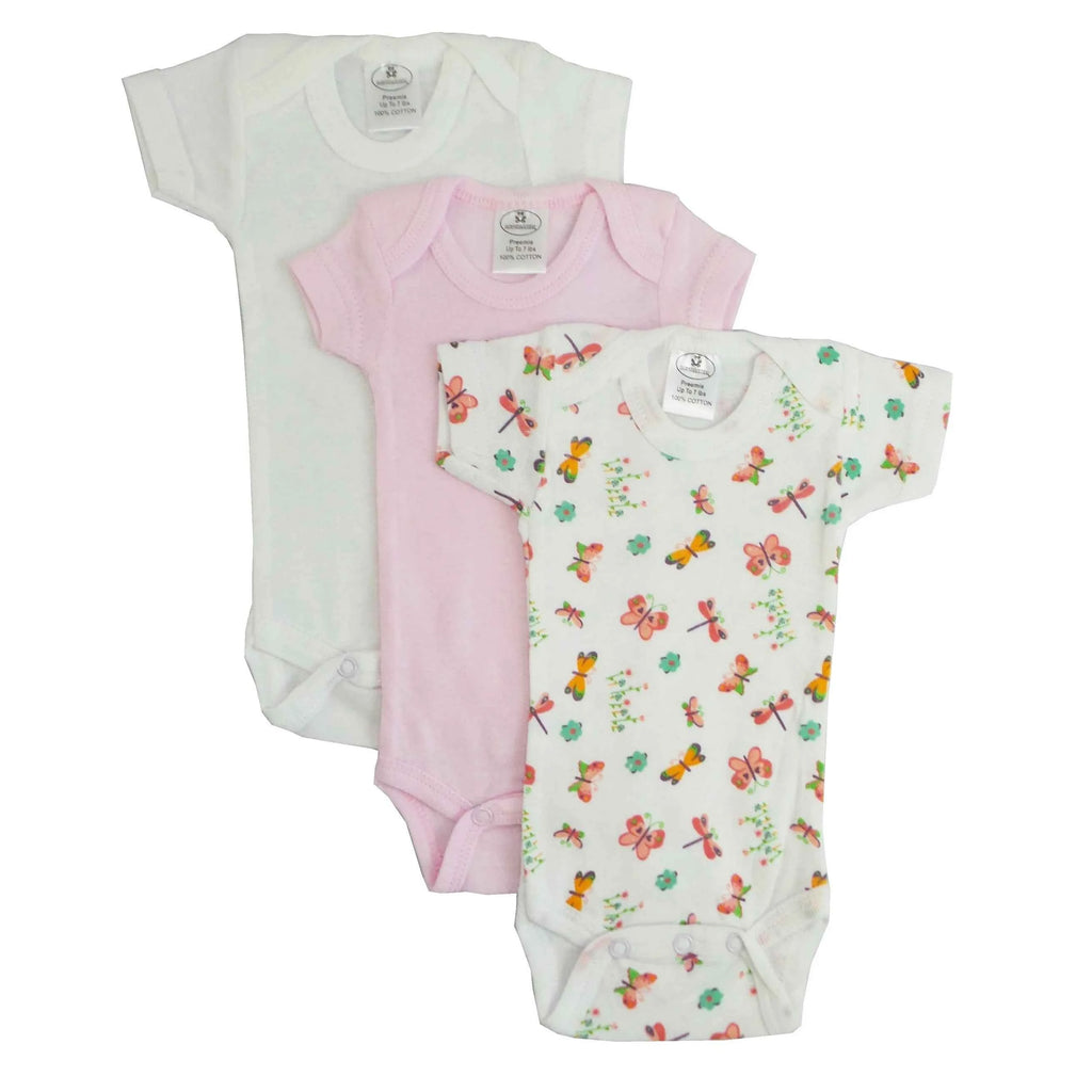 TD Bambini Preemie Girls Variety Pack Printed Short Sleeve Baby Clothing Sets