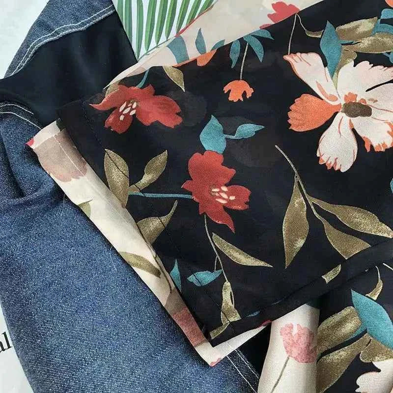 summer Chiffon Cover-ups ladies floral shirts blouses bohemia scarfs Beach Wear Kimono Dress For Women Swimsuit
