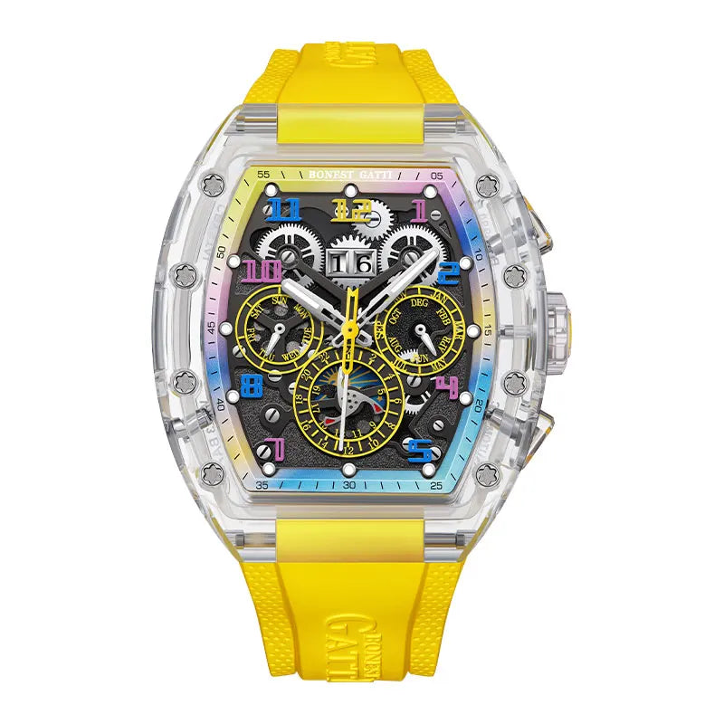 Bonest Gatti Luxury Watches Men Watch Mechanical Tourbillon Wristwatch 3ATM Waterproof Automatic Watch BG6006
