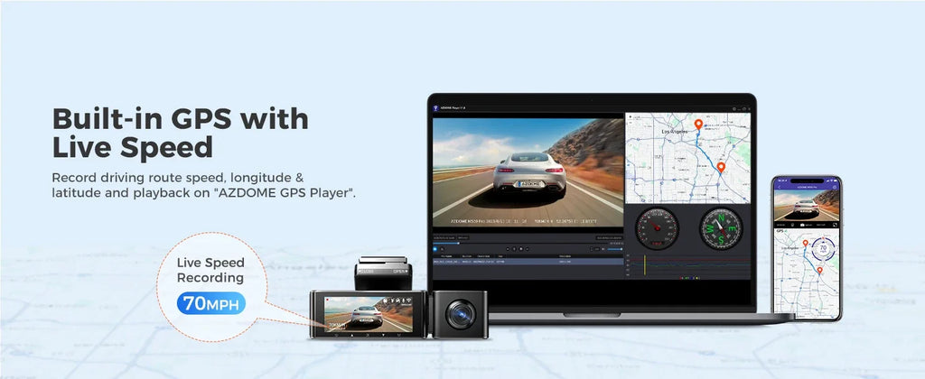 AZDOME M550 PRO HD 3 Lens Adas Wifi GPS Front Rear 4K Dash Cam IPS Screen Car Dash Black Box DVR Video Camera for Audi