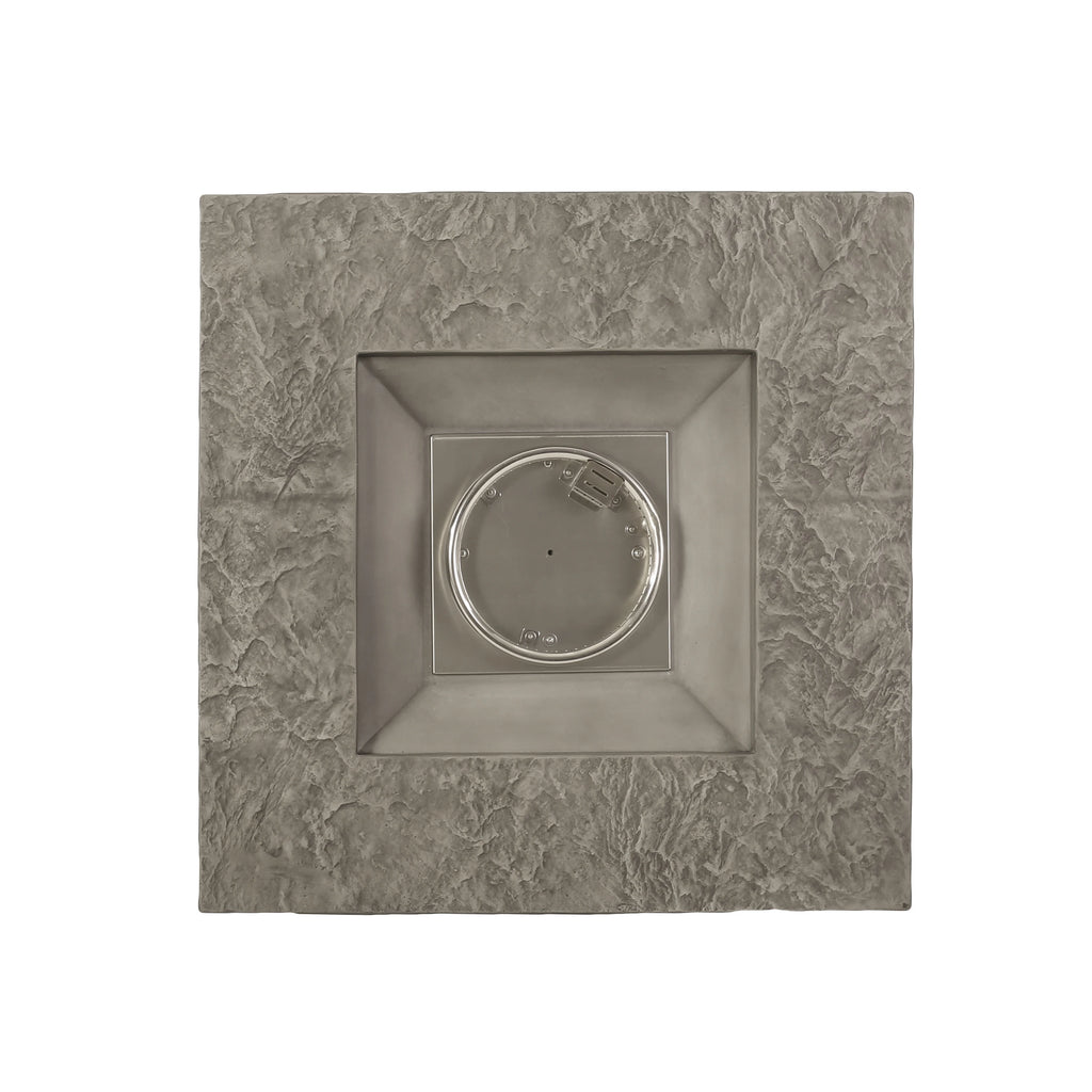 32'' STONE SQUARE MGO FIRE PIT W/ GREY TOP- 40,000 BTU for Outside Patio Deck Garden Backyard-Black