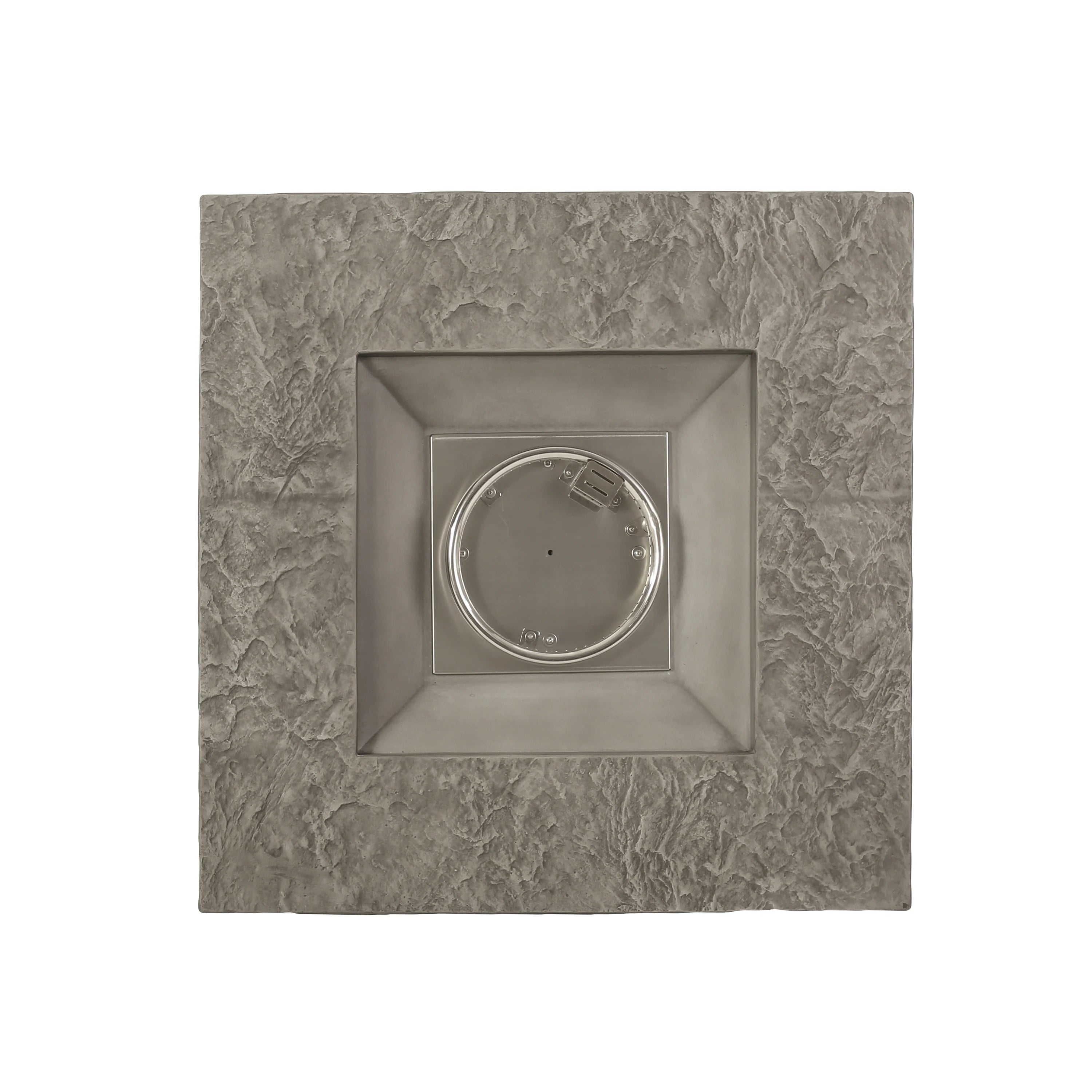 32'' STONE SQUARE MGO FIRE PIT W/ GREY TOP- 40,000 BTU for Outside Patio Deck Garden Backyard-Black