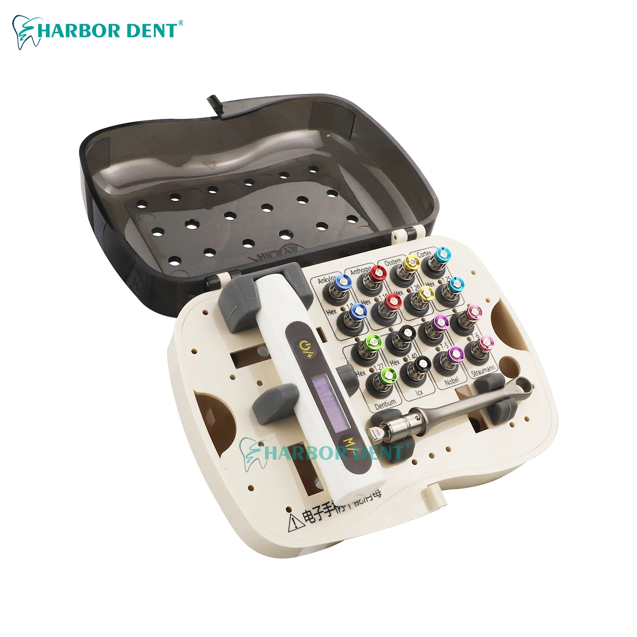 16-Pcs Dental Electric Torque Wrench Kit Universal Surgery Implant Tools with Manual Power Source Screwdriver Instrument Set