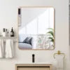 Modern 36in X 36in Inch Gold Frameless Square Bathrrom Mirror with 5mm Aluminium Glass for Home Hotels Wall Decorative Purpose