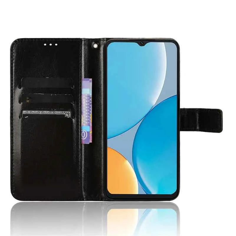 For Itel A50C Stand Function Wallet Phone Cases Built-in Card Slot Pu Leather Phone Cases Hand Strap Phone Covers