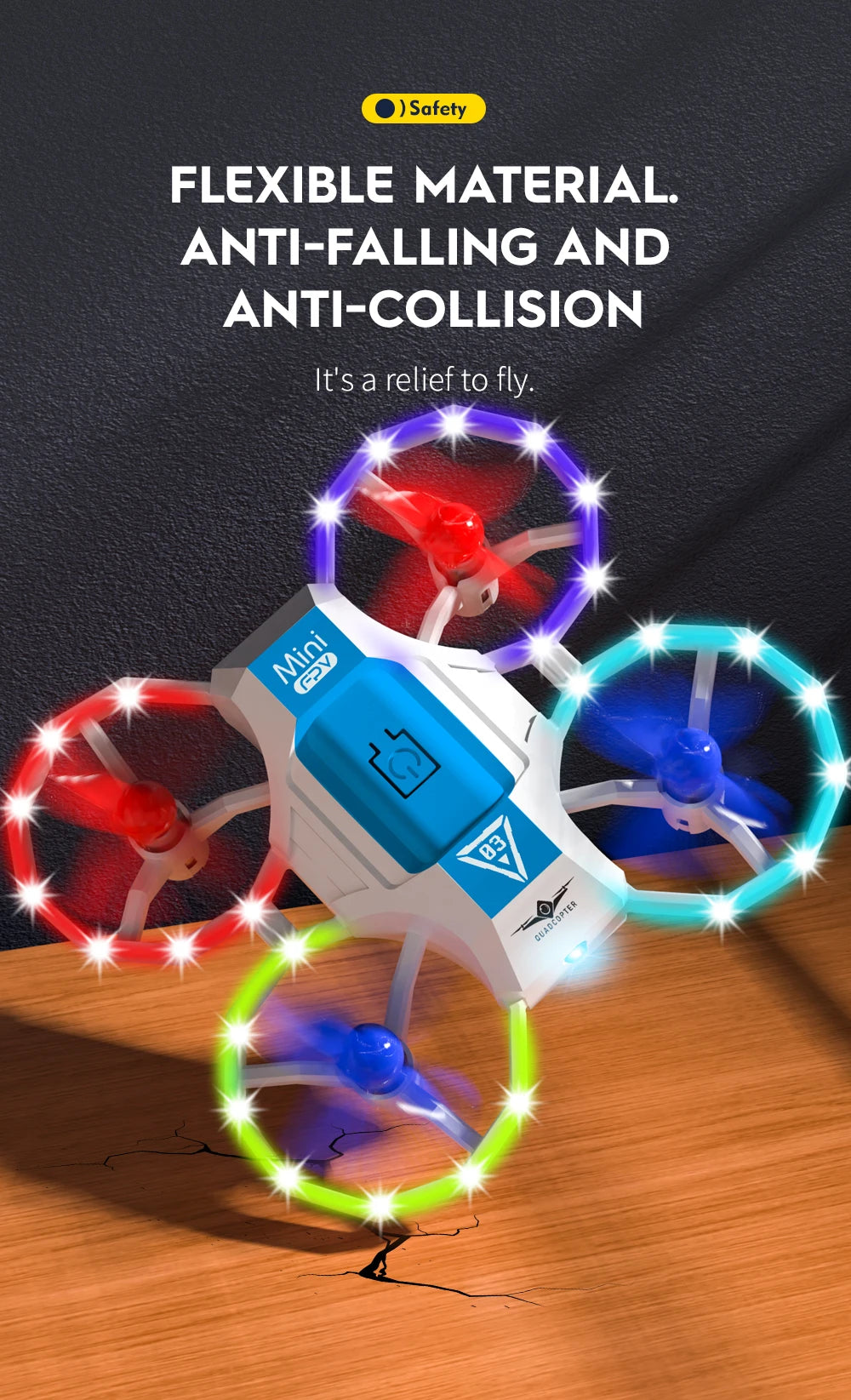 KF601 Pocket Rc Drones Protective Design Cool Colorful Light Drone for Kids Beginner Education Drone Toys