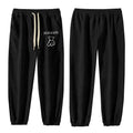 Thermal Cotton Bamboo Fiber Pants Fleece Lining Waterproof High Waist Drawstring Closure Casual Print-Teddy Bear Design Unisex