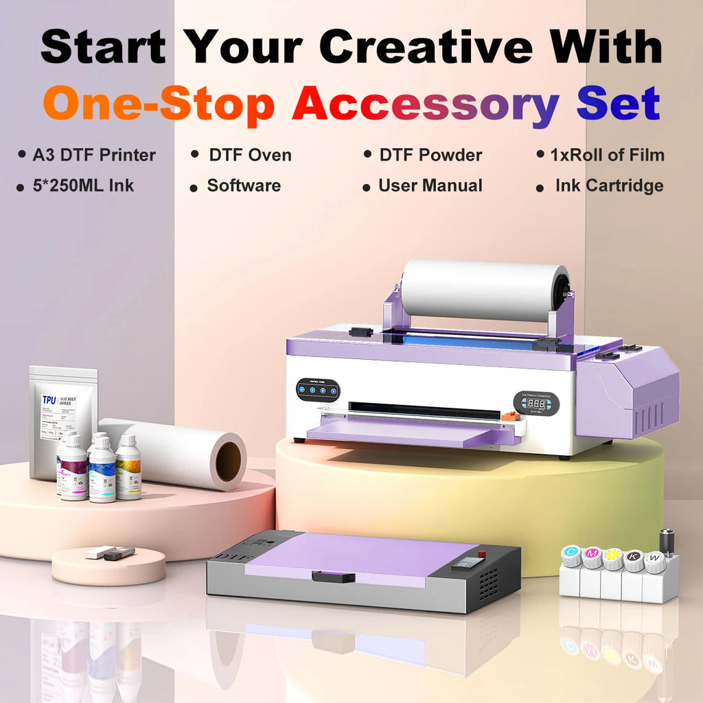FREE SHIPPING US Warehouse New Update A3 R1390 Dtf Printer Machine Heat Transfer Pet Film for T-shirt Hoodie and All Fabric