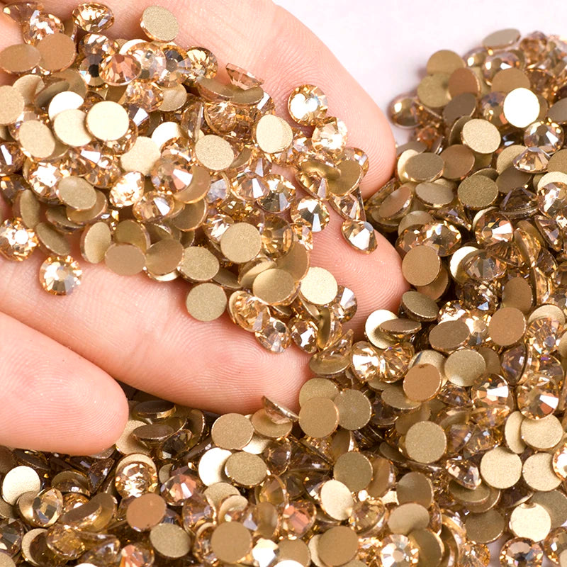 YANRUO 2058NOHF Flatback All Sizes Crystal Rhinestones Stones Nail Clothes for Needlework DIY Crafts Decor Gems