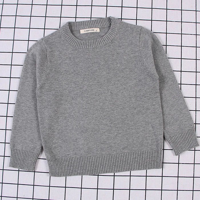 2025 New Autumn 1-8Yrs Baby Boys Girls Pure Color Casual Loose Pullovers Sweaters Kids Sweaters Knitted Bottoming Boys Sweaters