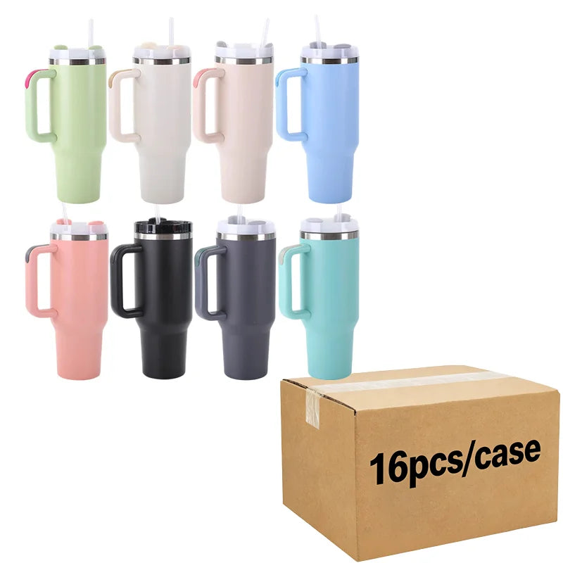 US in Stock Rainbow Plated 40oz insulated Steel Tumbler with Leak-Proof Lid for Secure Carry Anywhere