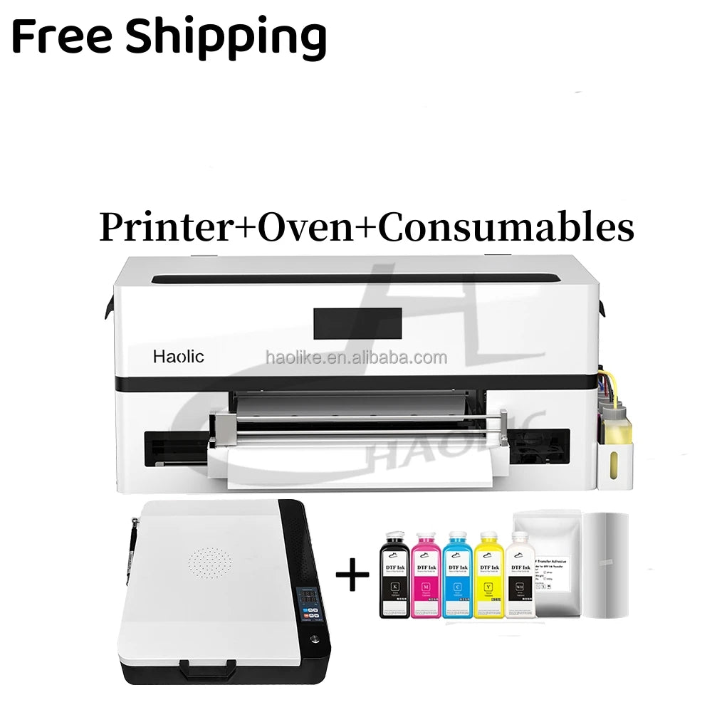 New Arrival Haolic A3 DTF Oven Temperature Control 50s Fast Drying Roll-To-Roll Printer for T-Shirt Powder Curing Heat Transfer