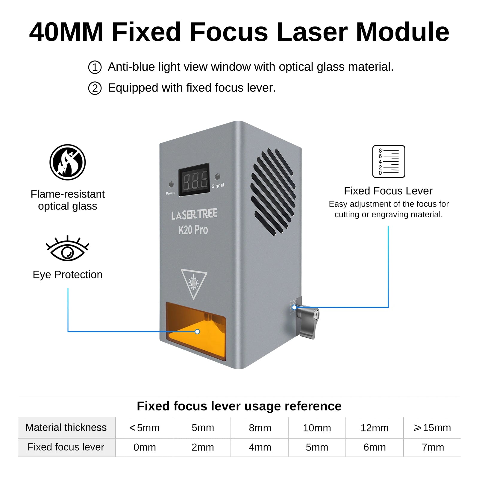 Free Shipping to Us LASER TREE 20W Optical Power CNC Laser Engraving Module with Air Assist Lazer Cutting Equipment Parts