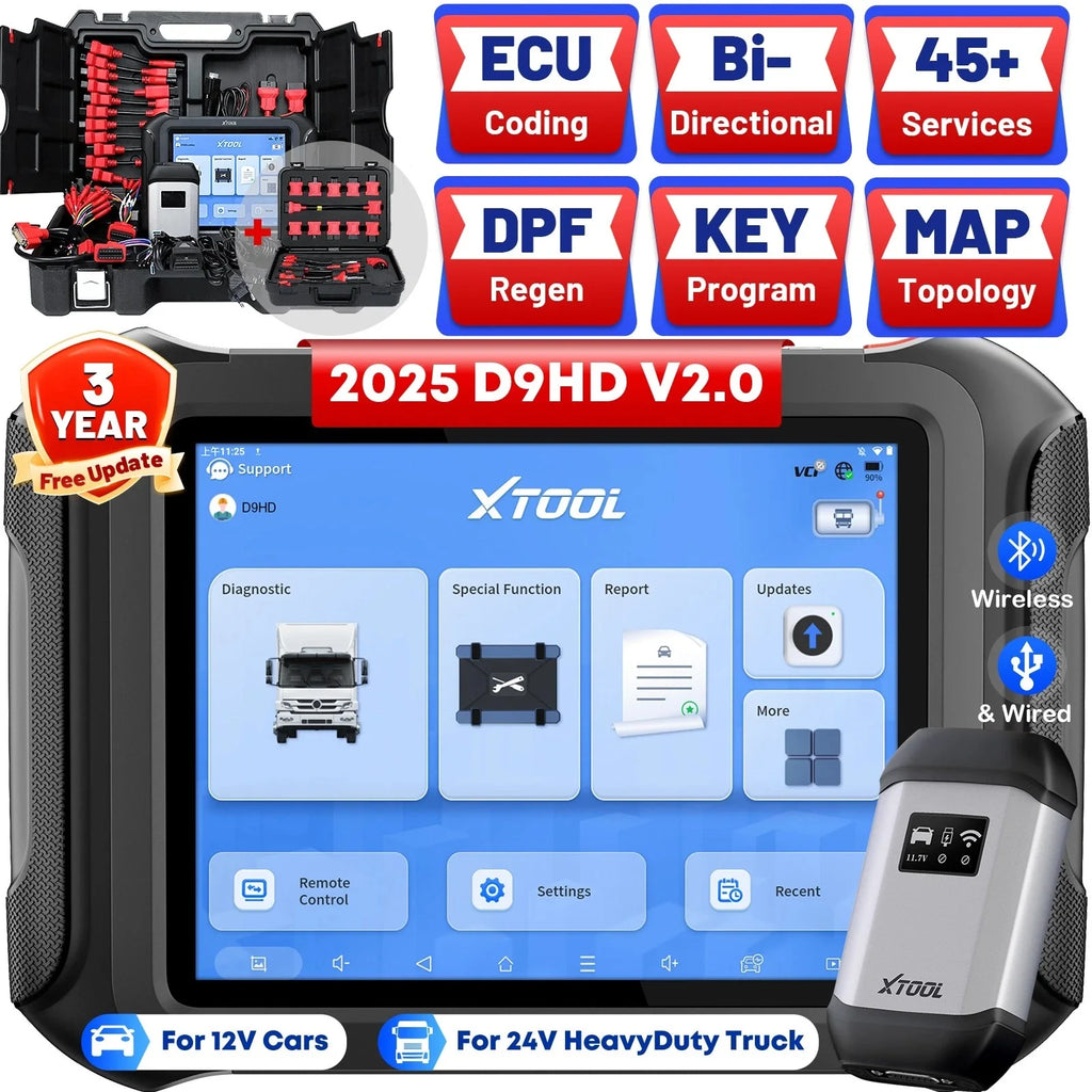 D9HD Diagnostic Tools for 12V Car 24V Truck ECU Coding Programming Auto OBD OBD2 Scanner Mechanical Workshop Tools 2025 New
