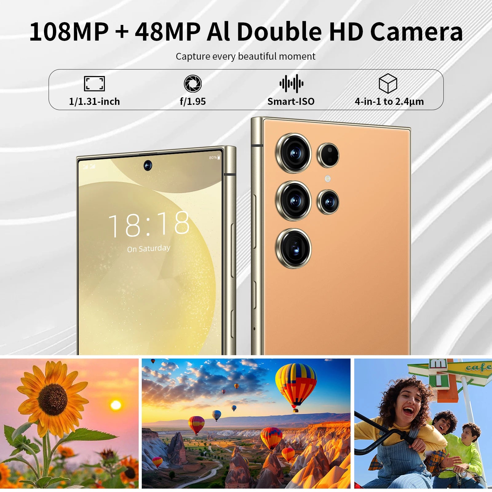 Samsum S24 Ultra Smartphones 8+256GB 5G Dual SIM Original CPU Octa Core HD Screen Resolution LTE Cellular Mobile Phone