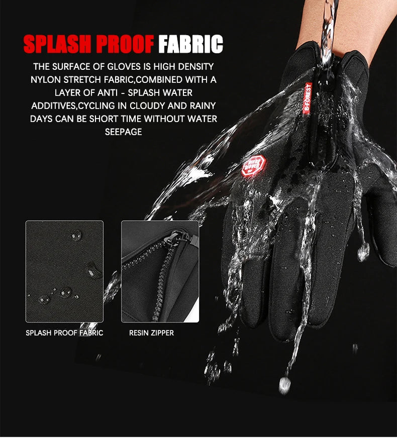 Winter Warm Gloves Men Women Touchscreen Waterproof Cycle Gloves Male Outdoor Sports Plus Velvet Motorcycle Running Ski Glove