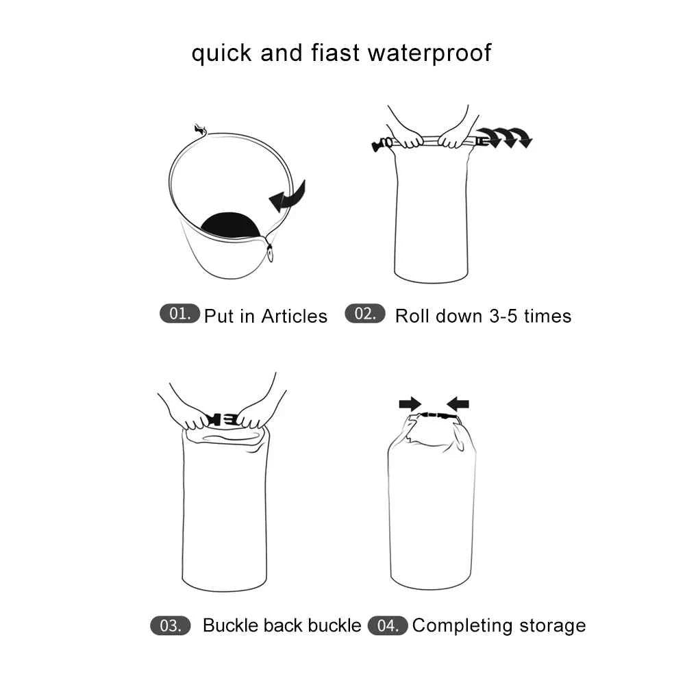 8L 40L 70L Waterproof Storage Bag Outdoor Traveling Carrying Bags For Boating Kayaking Canoeing Floating Dry Sack Pouch Portable