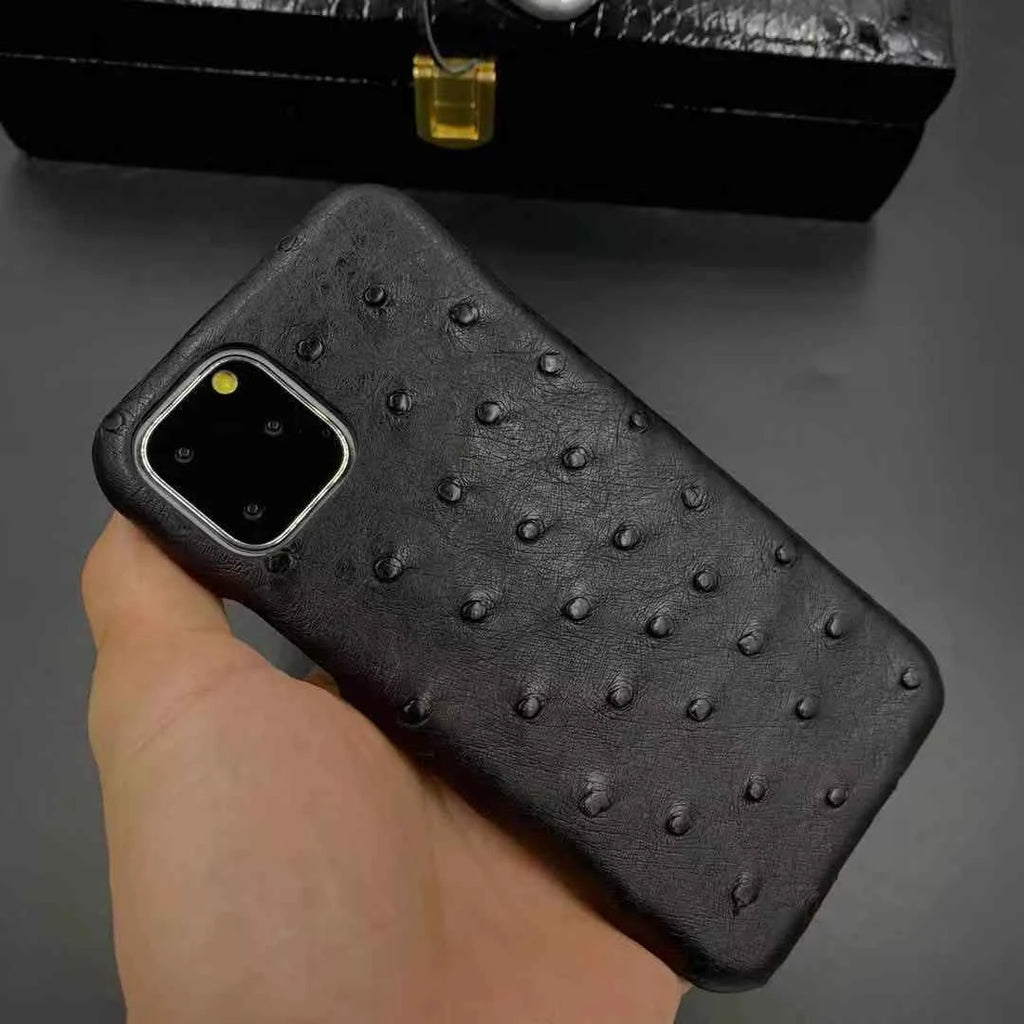OEM ODM Customise Personalized New Funda De Cuero Ostrich Leather Cell Phone Cases for Iphone 11 13 14 Pro Max Manufacturer