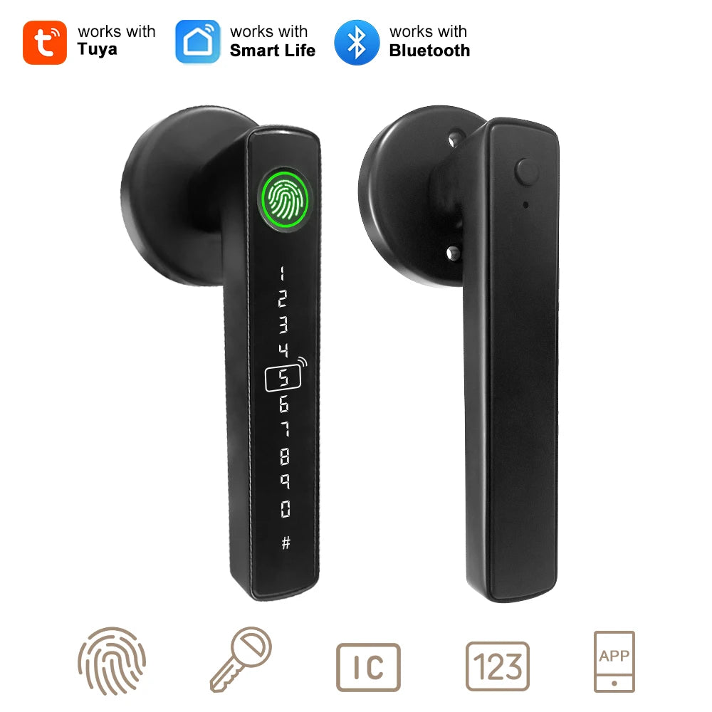 NF Card Fingerprint Unlock Locks Tools Security Key Cutting Machine armor Plate APP Unlocking Door Smart Handle Lock Indoor