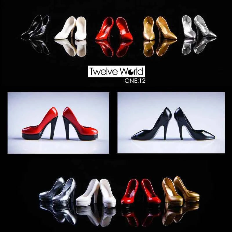 Tbleague 1/12 Scale TW09/TW10 High Heels Female Hollow Shoes for 6" Phicen Female Action Figure Body TWTOYS