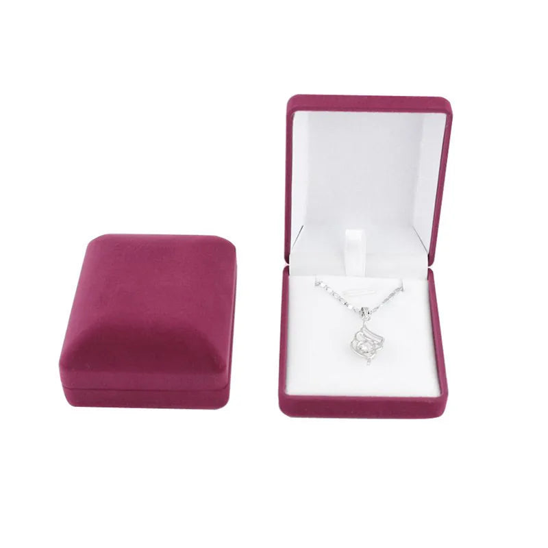 Wholesale Pendant Necklace Chain Storage Package Gift Box Soft Black/Red/Velvet Casket Long Earrings Jewelry Organizer Box