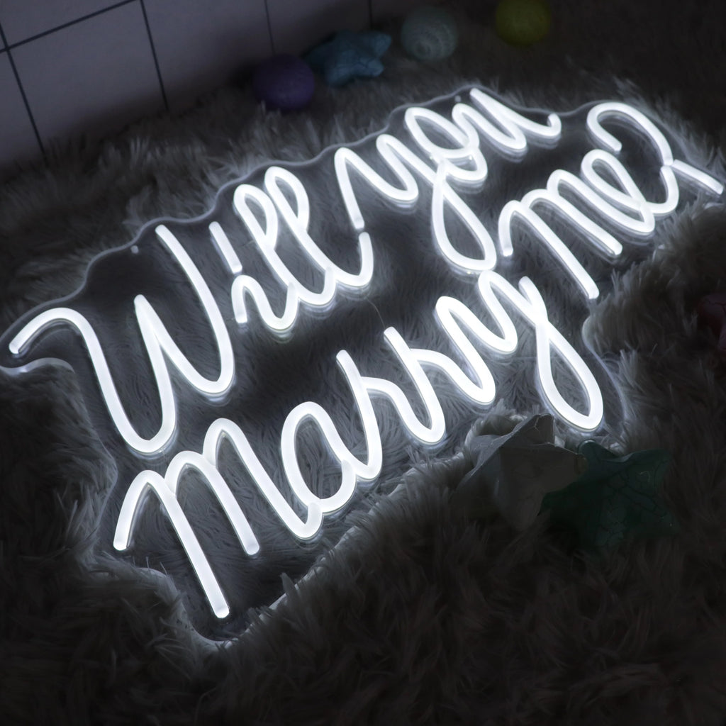 U.S. Warehouse Will You Marry Me White Drip Wall Mounted Custom Neon Sign Letter LED Neon Light for Wall Decoration