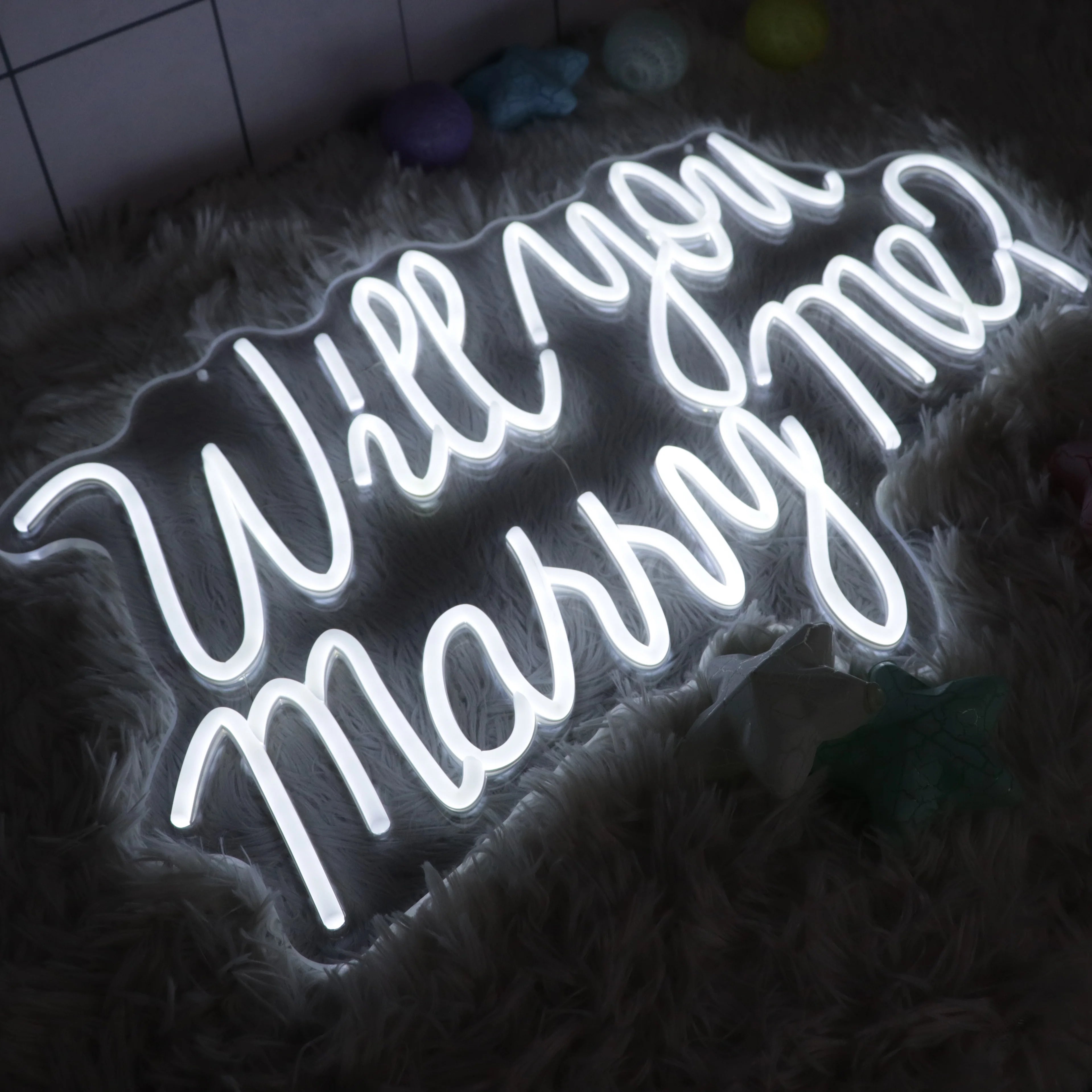 U.S. Warehouse Will You Marry Me White Drip Wall Mounted Custom Neon Sign Letter LED Neon Light for Wall Decoration
