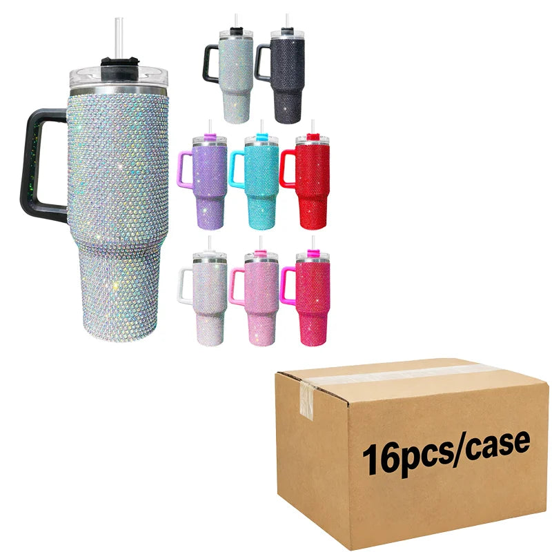 US in Stock Rainbow Plated 40oz insulated Steel Tumbler with Leak-Proof Lid for Secure Carry Anywhere
