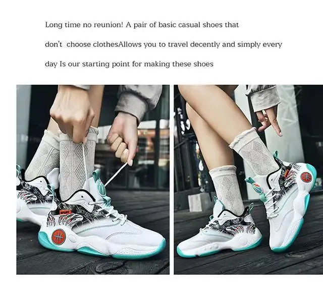 New Trendy Fashion Men's Basketball Shoes Non Slip Breathable Athletic Sneakers Fashion Running Walking Shoes for Man
