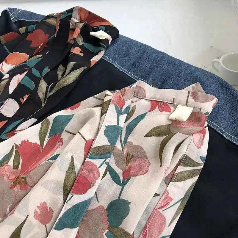 summer Chiffon Cover-ups ladies floral shirts blouses bohemia scarfs Beach Wear Kimono Dress For Women Swimsuit