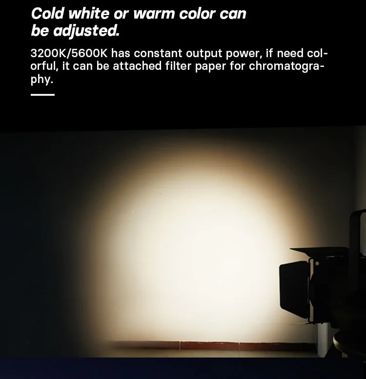 Hot Sale 200w Professional Bi-color 3200K+5600K Cooling Fan Noise 200w+200w Fresnel Lighting Zoom
